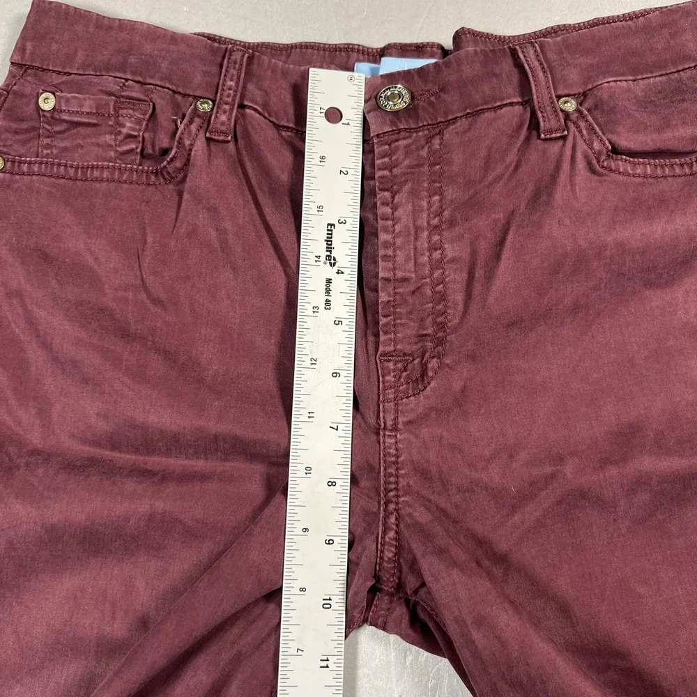 7 For All Mankind Jeans Womens‎ 31 Burgundy Blair Stretch Lightweight - Picture 6 of 11